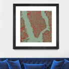 New York city map pop by Javier Ruiz on GIANT ART - green digital drawing
