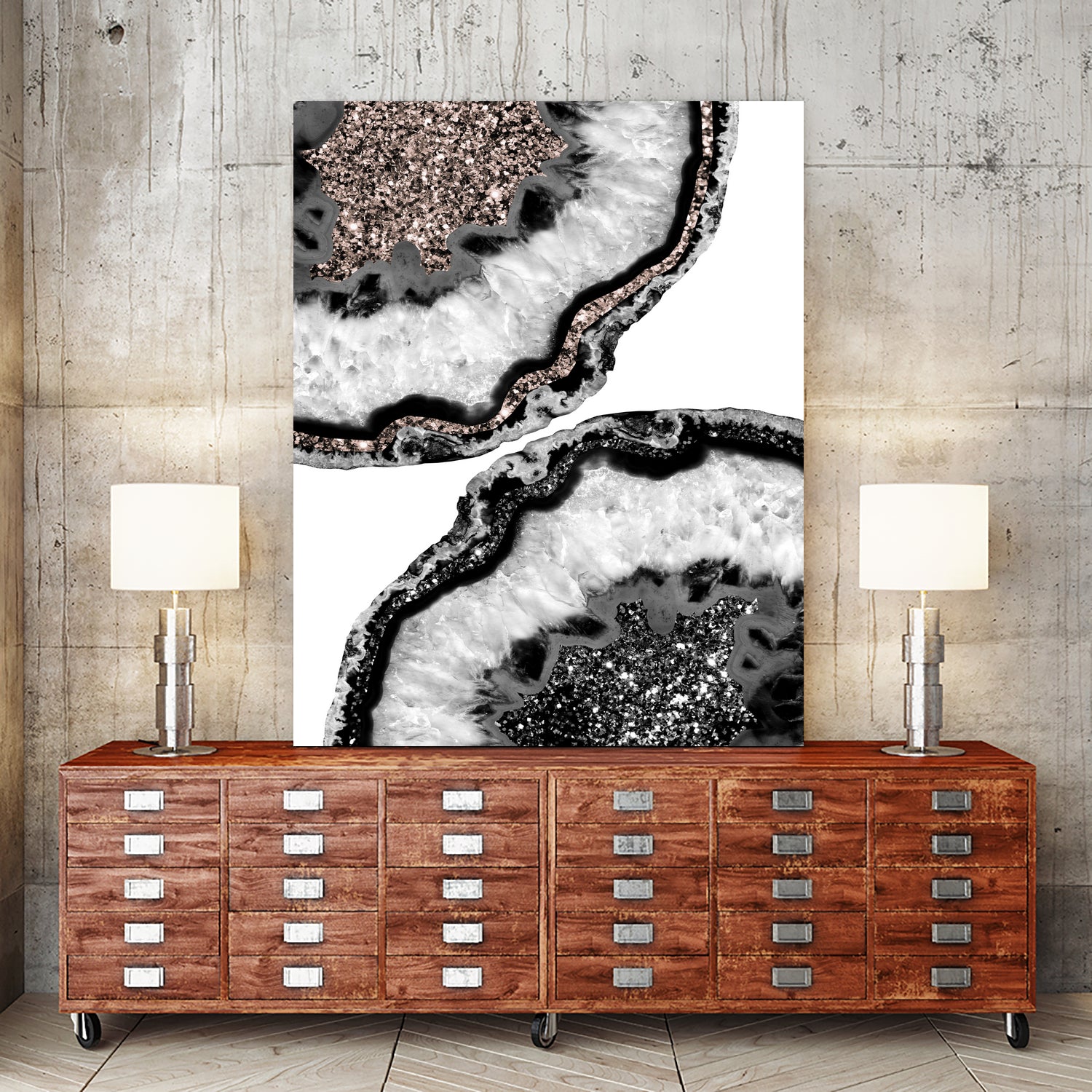 Yin Yang Agate Glitter Glam #1 #gem #decor #art by Anita & Bella Jantz on GIANT ART - white photo illustration