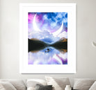 Peaceful Getaway on a Small Quiet Lake by GEN Z by Rigaud Mickaël on GIANT ART - blue photo illustration