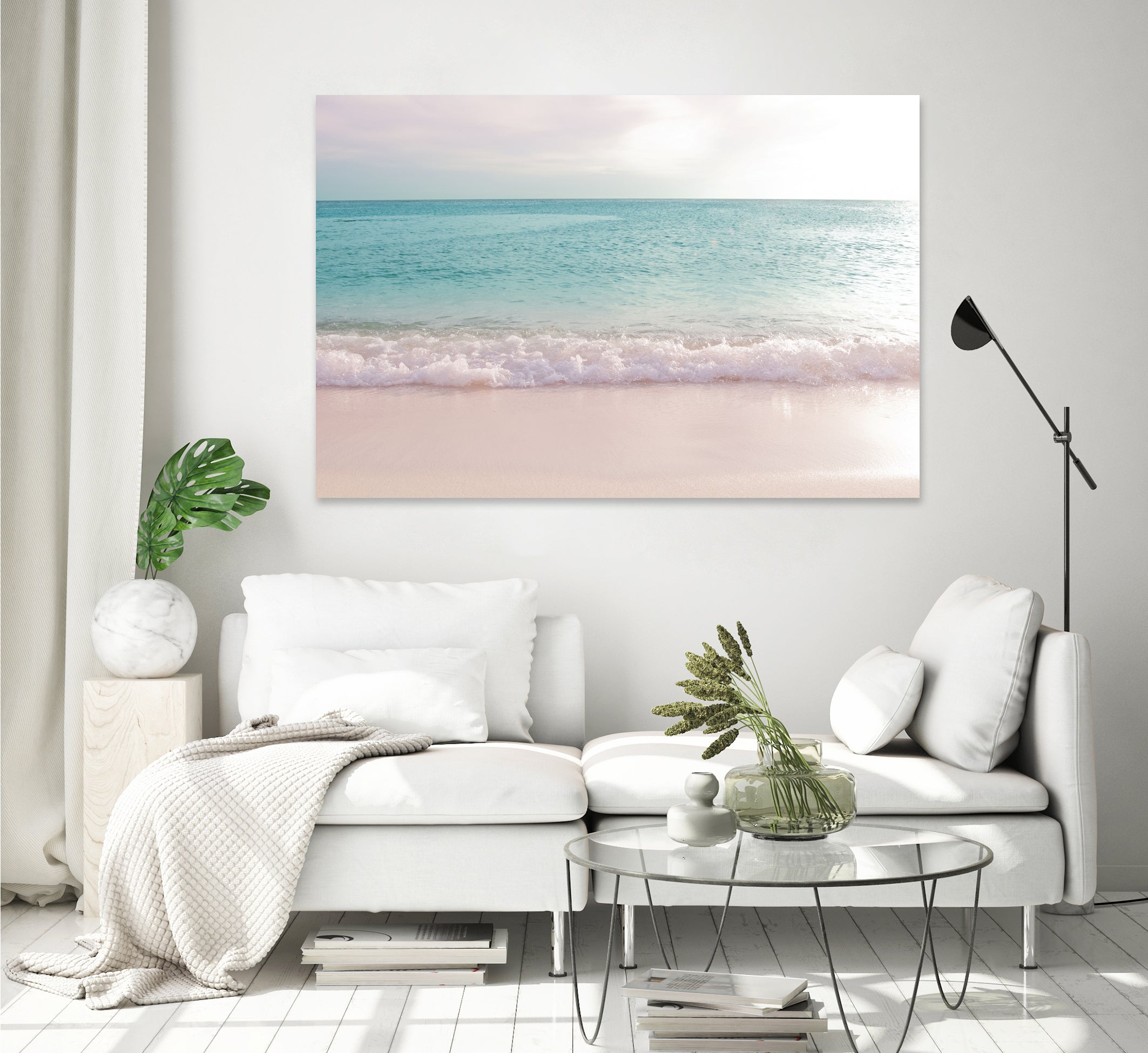 Soft Pastel Ocean Waves 1 by Anitas Bellas Art on GIANT ART - pink coastal carabeean sea 