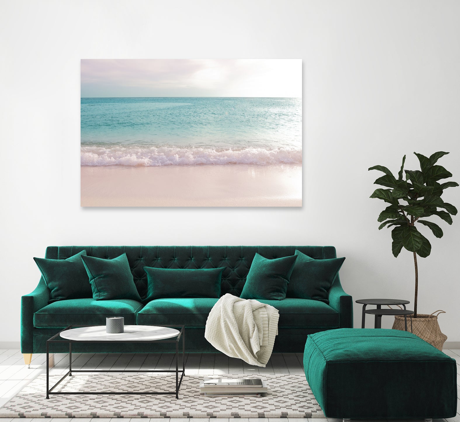 Soft Pastel Ocean Waves 1 by Anitas Bellas Art on GIANT ART - pink coastal carabeean sea 