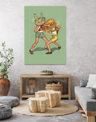 food fight by Alon Braier on GIANT ART - green mixed media