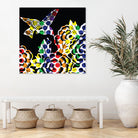 Hummingbird Dots Black by Thomas Fernez on GIANT ART - black digital painting