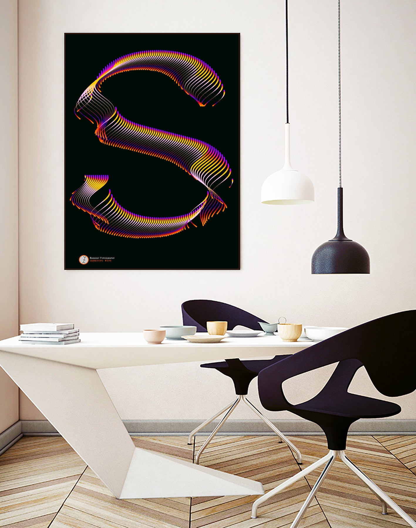 S - RADIANT GENETYPO #094 v01 by Toni Mitjanit on GIANT ART - black typography