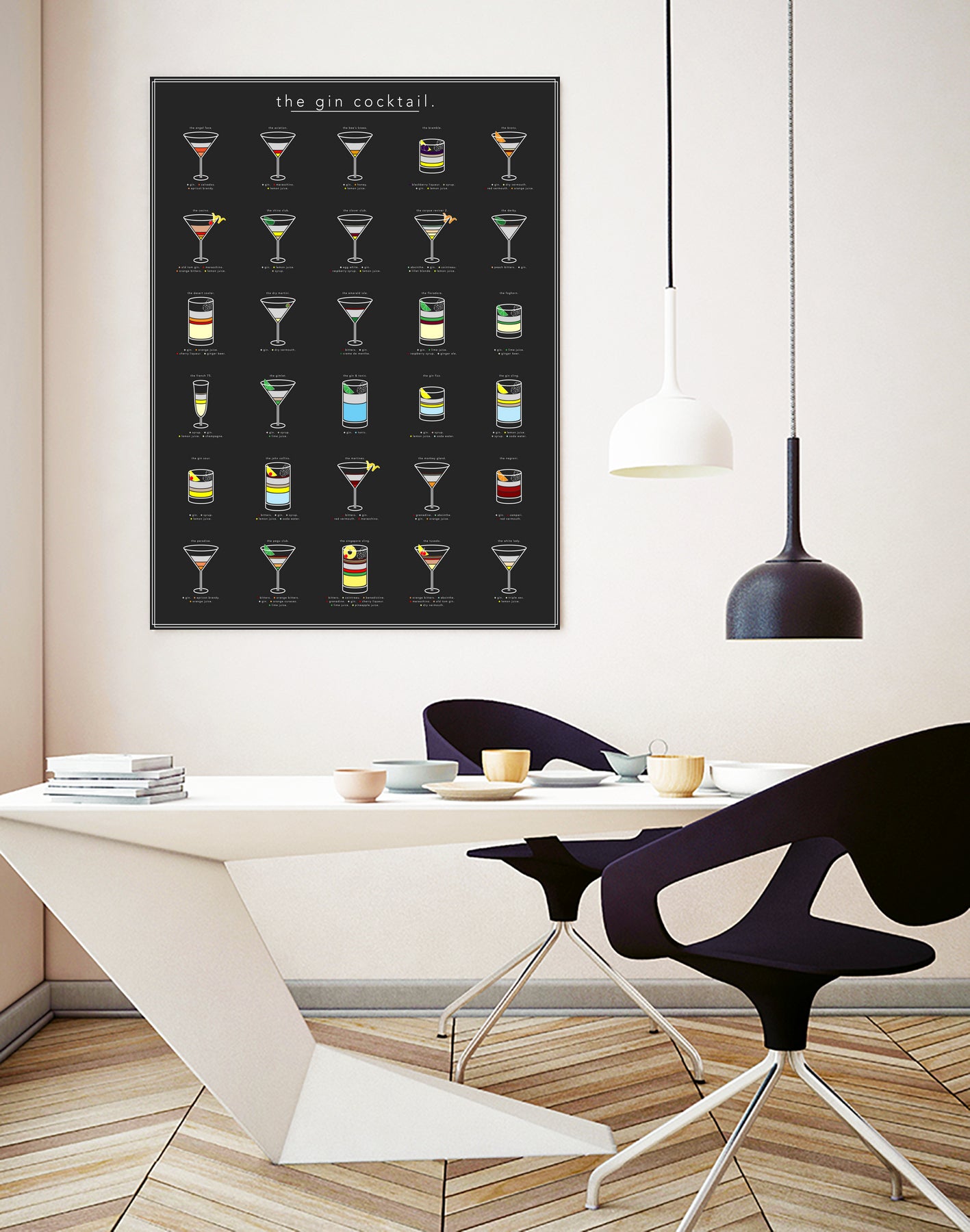 The Gin Cocktail by Finlay McNevin on GIANT ART - black typography