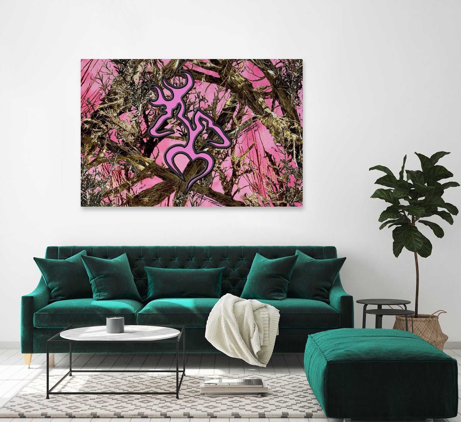 Pink browning deer glitter camo by Retno Asih Mustakimah on GIANT ART - pink vector illustration