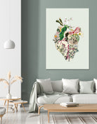 Vinatge Botanical Heart - Green by Bianca Green on GIANT ART - green digital drawing