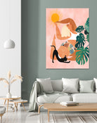 Tropical Yoga by Uma Gokhale on GIANT ART - orange digital painting
