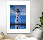 Lighthouse on Narrow Land by Darryl Brooks on GIANT ART - blue photo illustration