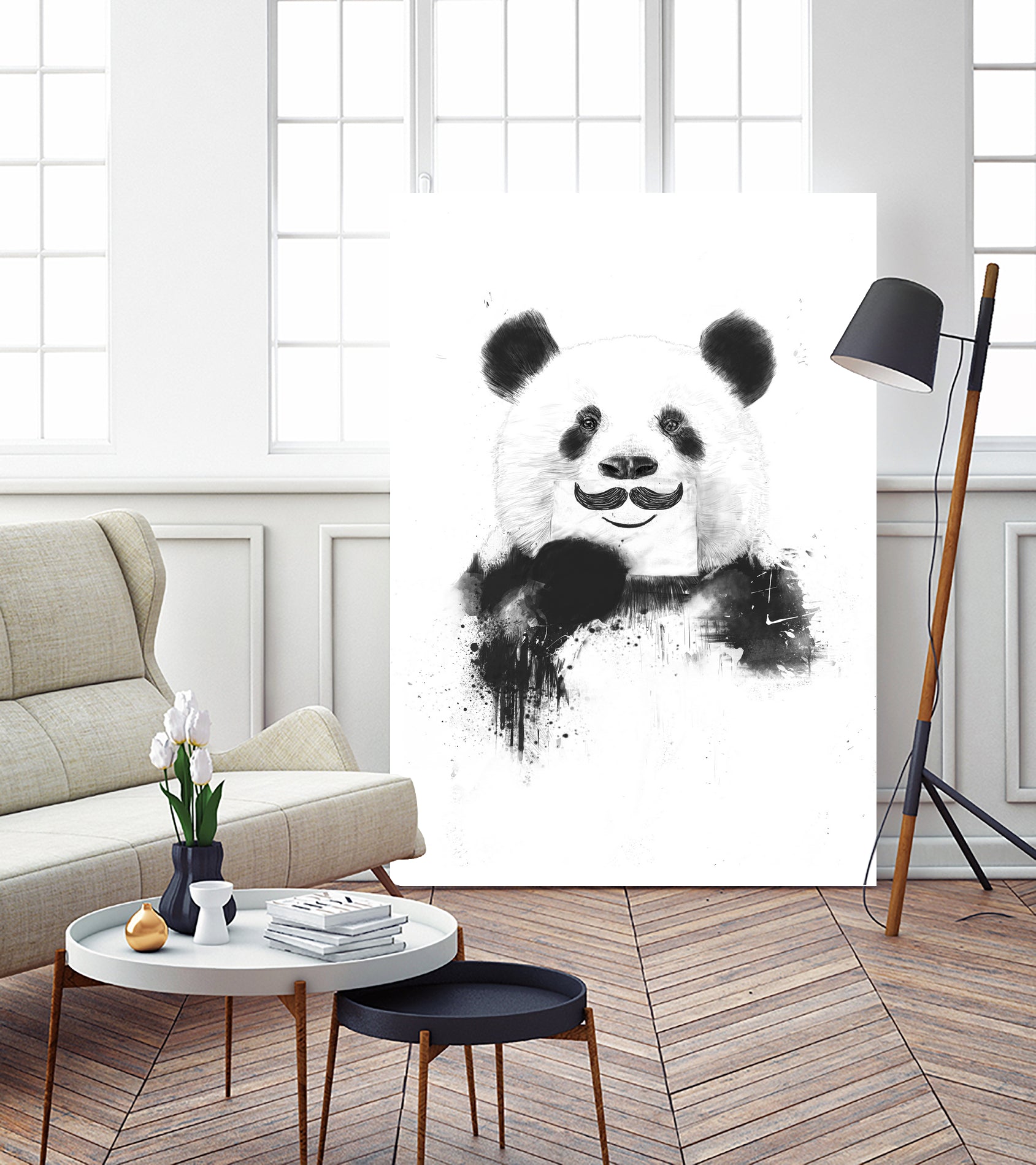 Funny panda by Solti Balázs on GIANT ART - white digital drawing