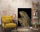 Palm Leaves Finesse Line Art with Gold Foil #1 #minimal by Anita & Bella Jantz on GIANT ART - yellow digital drawing