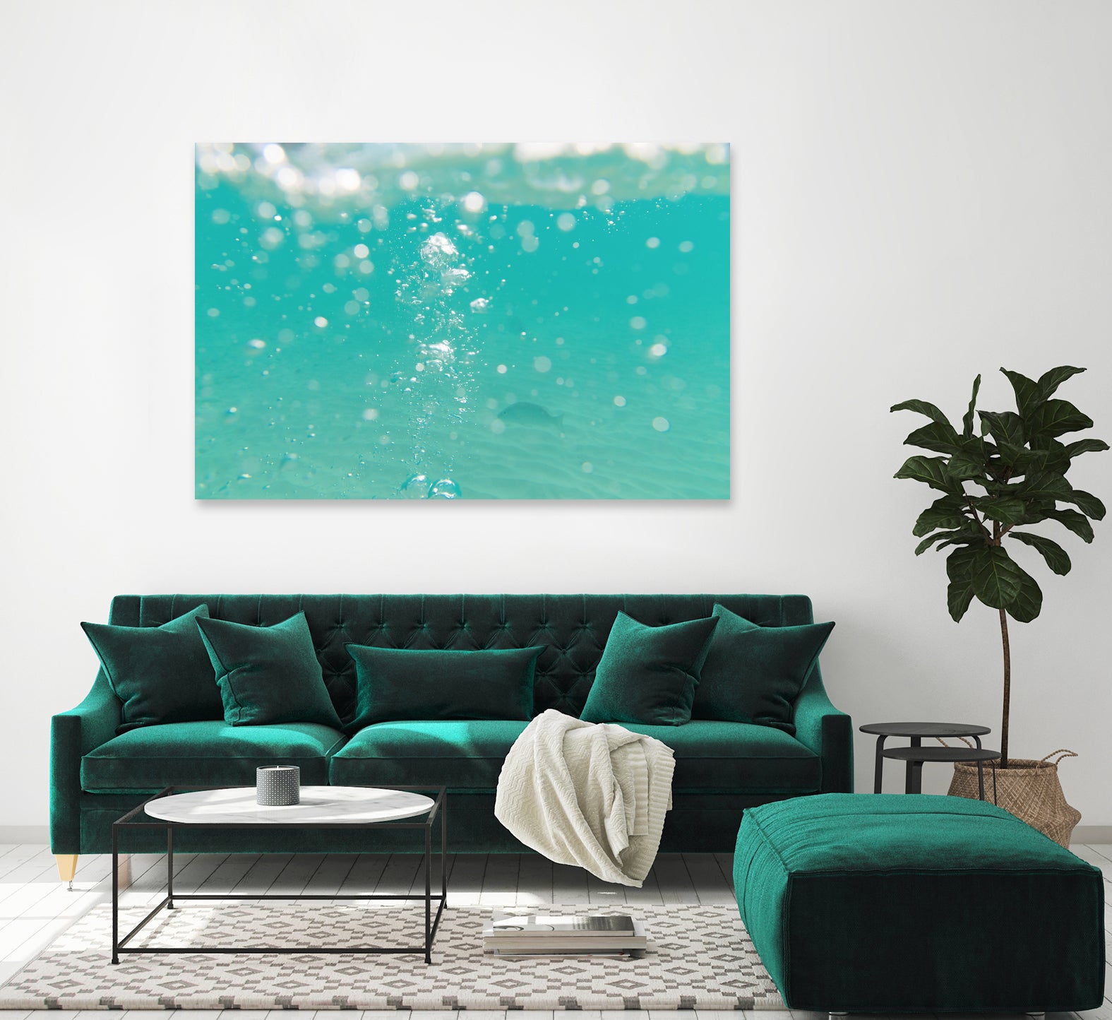 Underwater Caribbean Bubbles Dream 2 by ©AnitasBellasArt on GIANT ART - blue coastal sea,ocean,turquoise,water