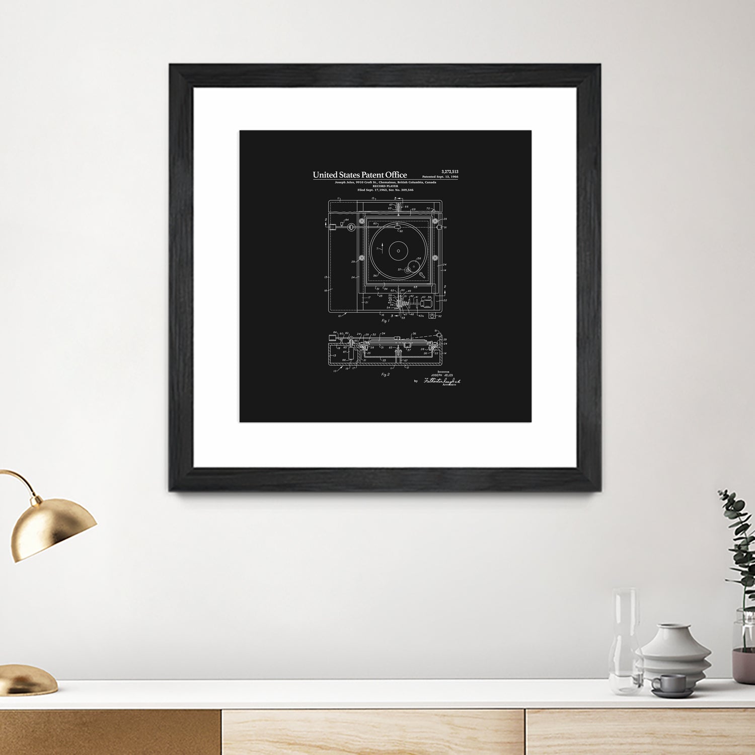 Record Player Patent - Black by Finlay McNevin on GIANT ART - black typography
