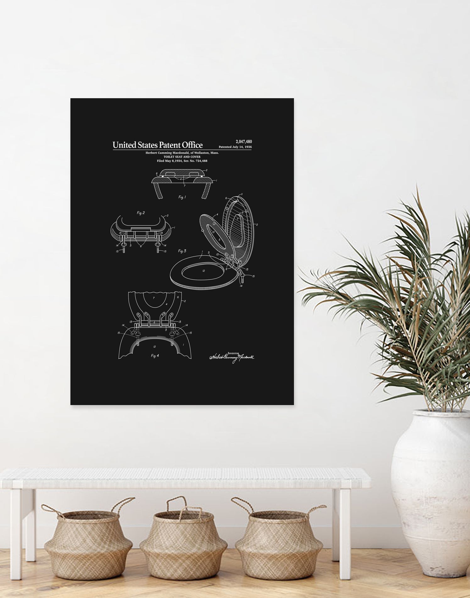 Toilet Seat and Cover Patent - Black by Finlay McNevin on GIANT ART - black typography