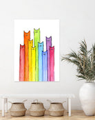 Rainbow of Cats by Olga Shvartsur on GIANT ART - pink mixed media