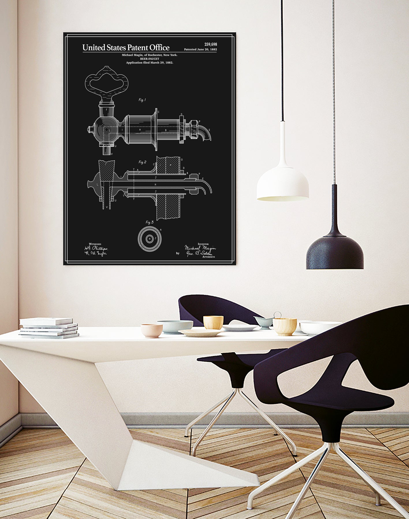 Beer Faucet Patent - Black by Finlay McNevin on GIANT ART - black typography