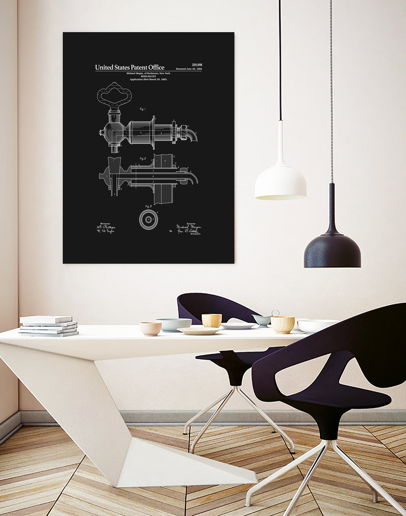 Beer Faucet Patent - Black by Finlay McNevin on GIANT ART - black typography