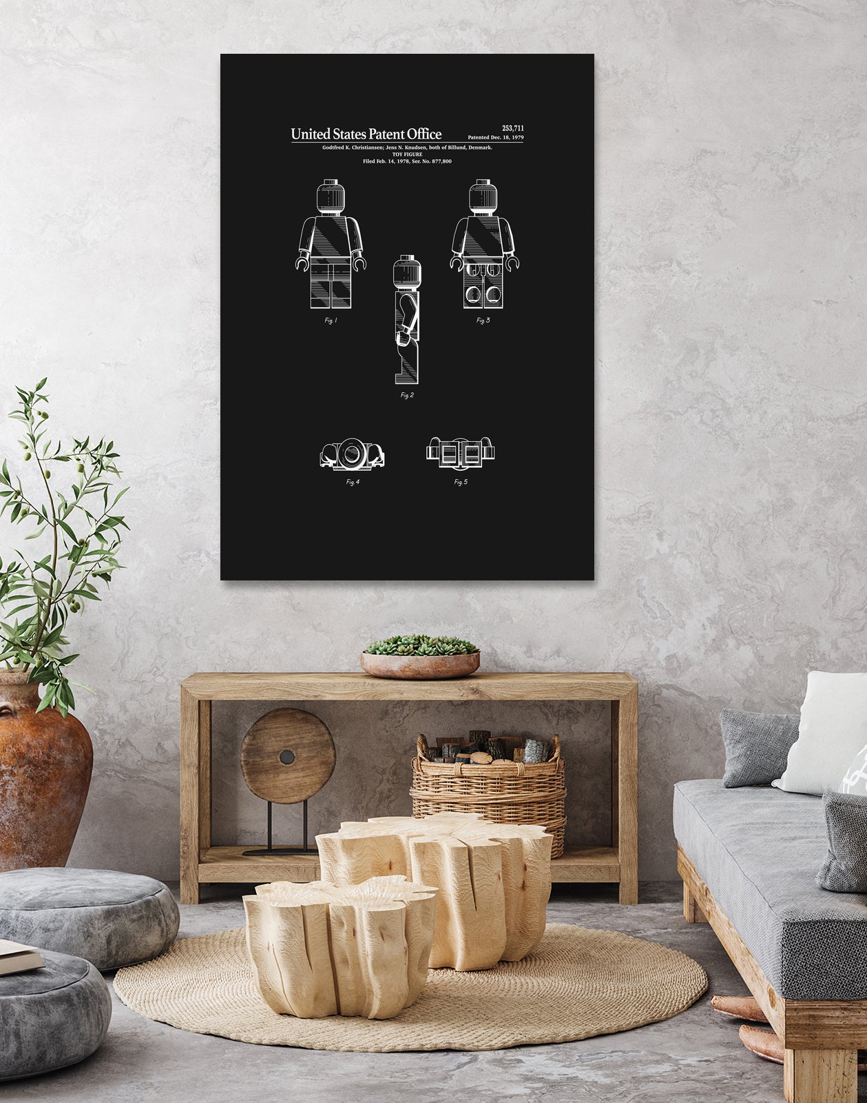 Toy Figure Patent v2 - Black by Finlay McNevin on GIANT ART - black typography