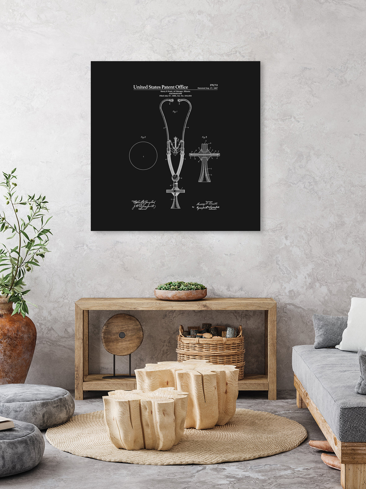 Stethoscope Patent - Black by Finlay McNevin on GIANT ART - black typography