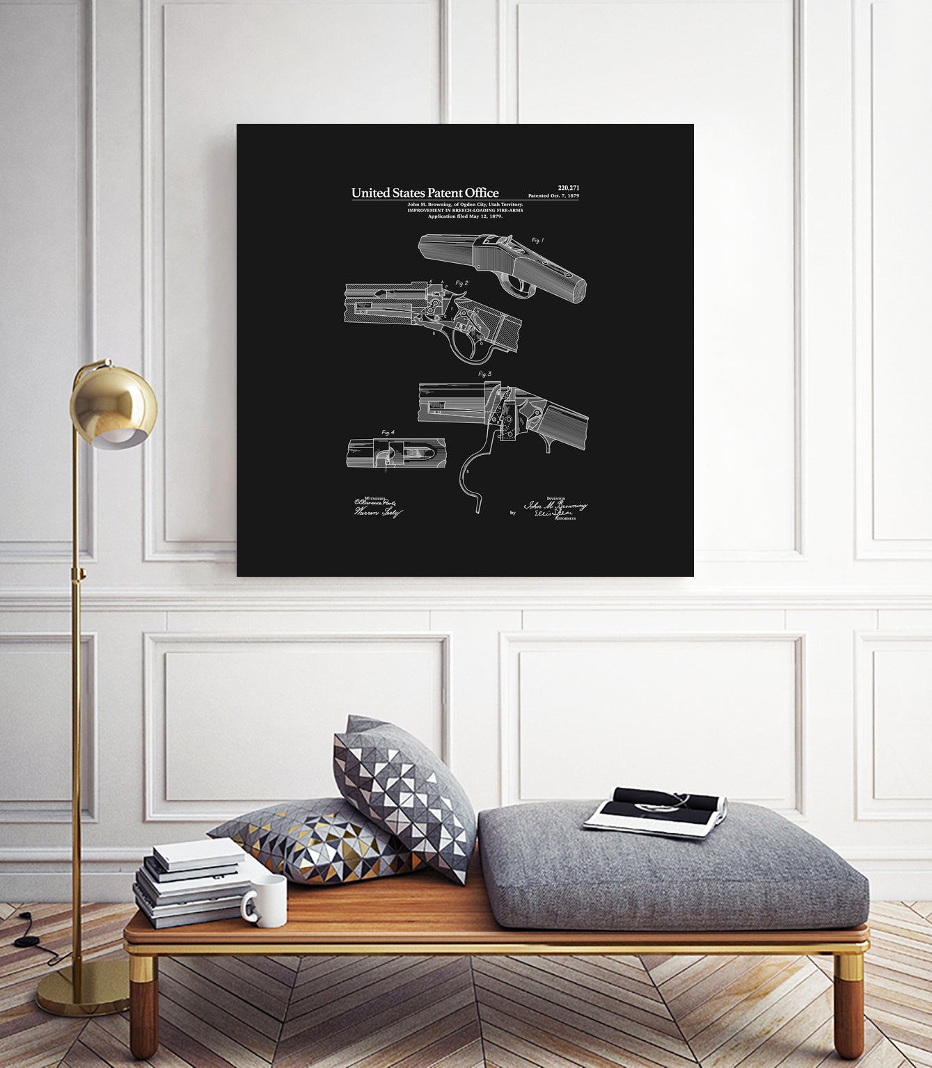 Breech Loading Rifle Patent - Black by Finlay McNevin on GIANT ART - black typography