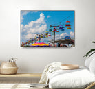 Skylift Over Cumming Fair by Darryl Brooks on GIANT ART - blue photo illustration