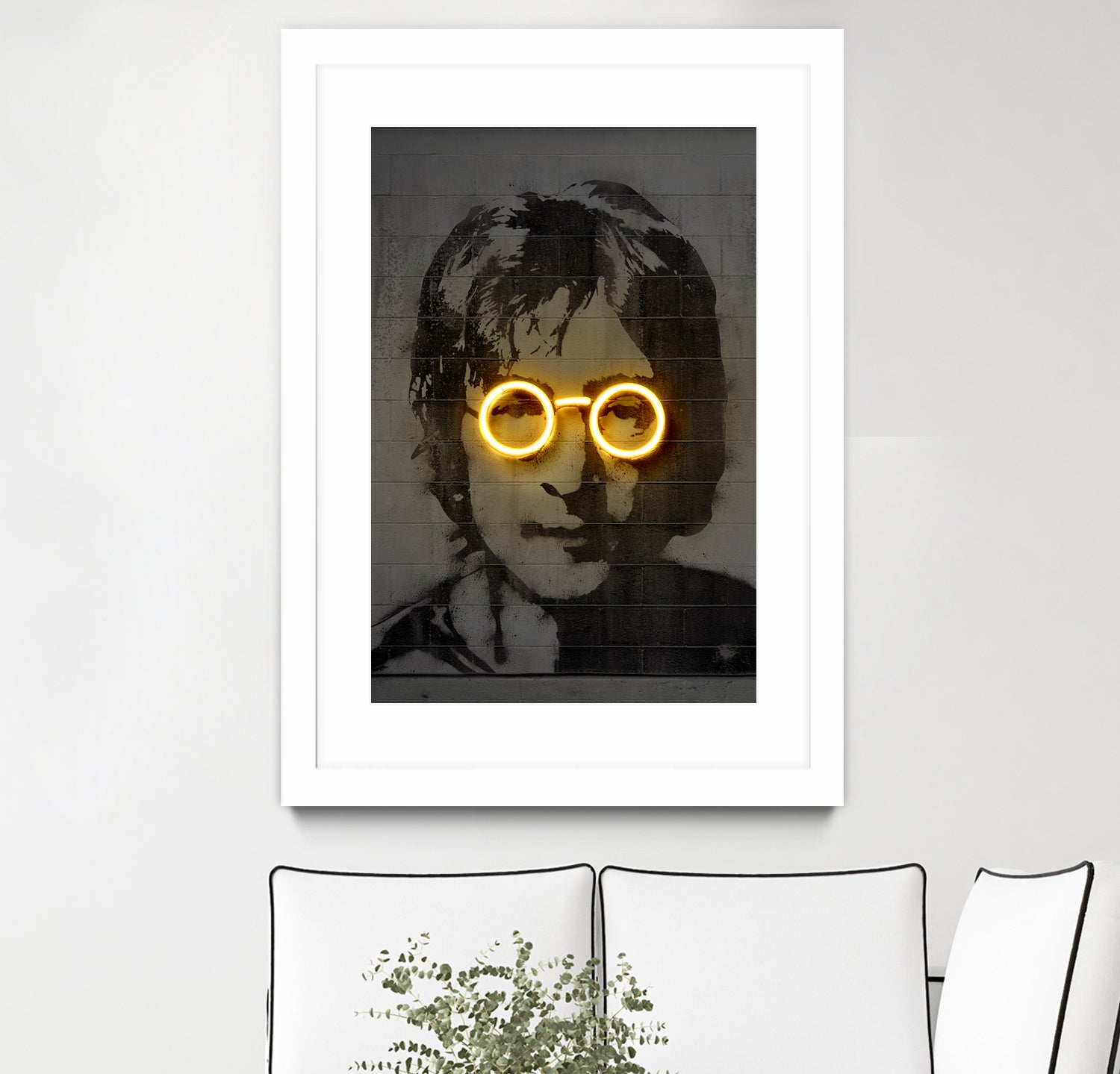John Lennon by Octavian Mihai Mielu on GIANT ART - yellow photo manipulation