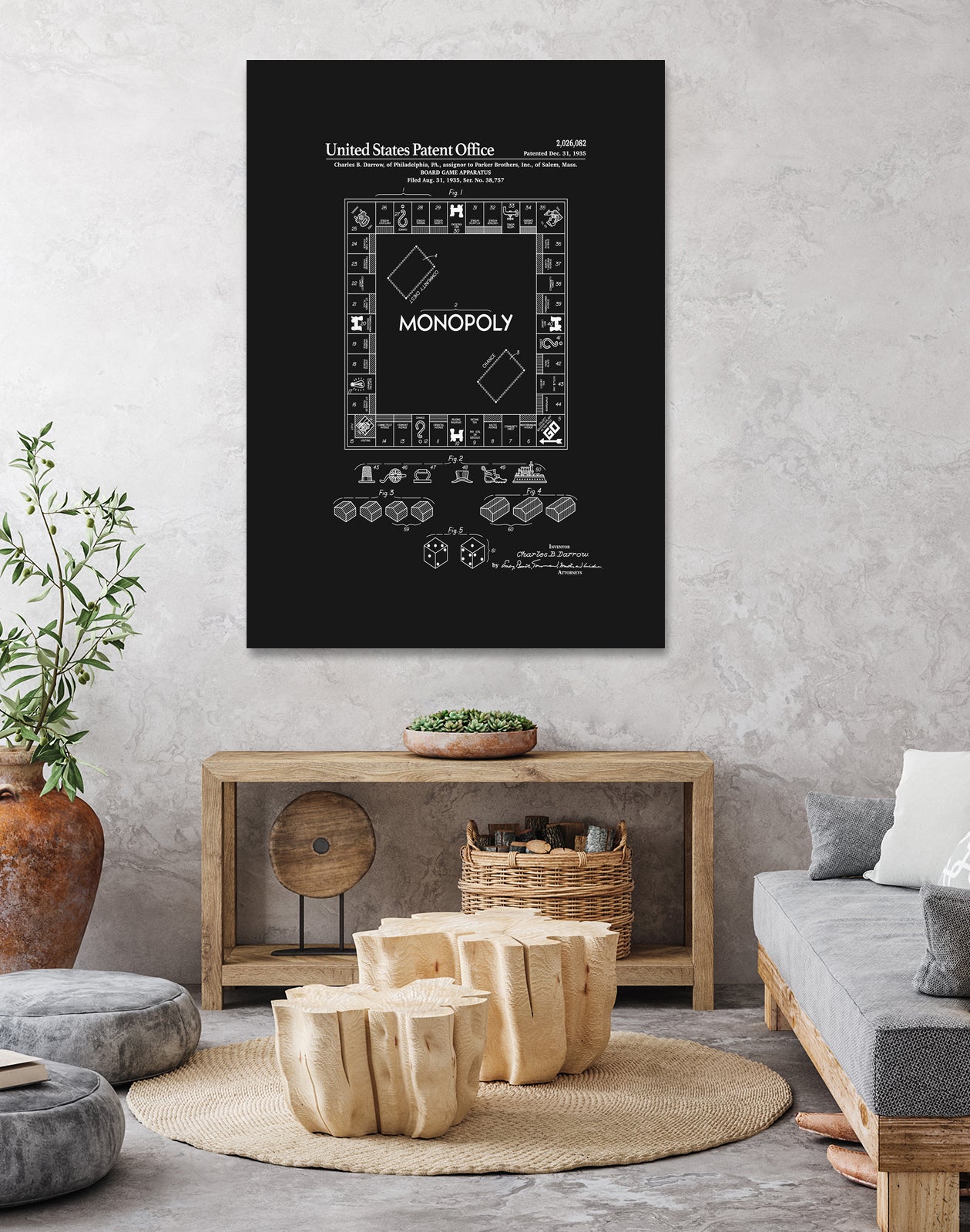 Board Game Patent - Black by Finlay McNevin on GIANT ART - black typography