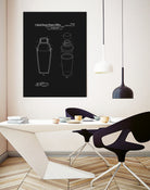Cocktail Shaker Patent - Black by Finlay McNevin on GIANT ART - black typography