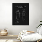 Cocktail Shaker Patent - Black by Finlay McNevin on GIANT ART - black typography