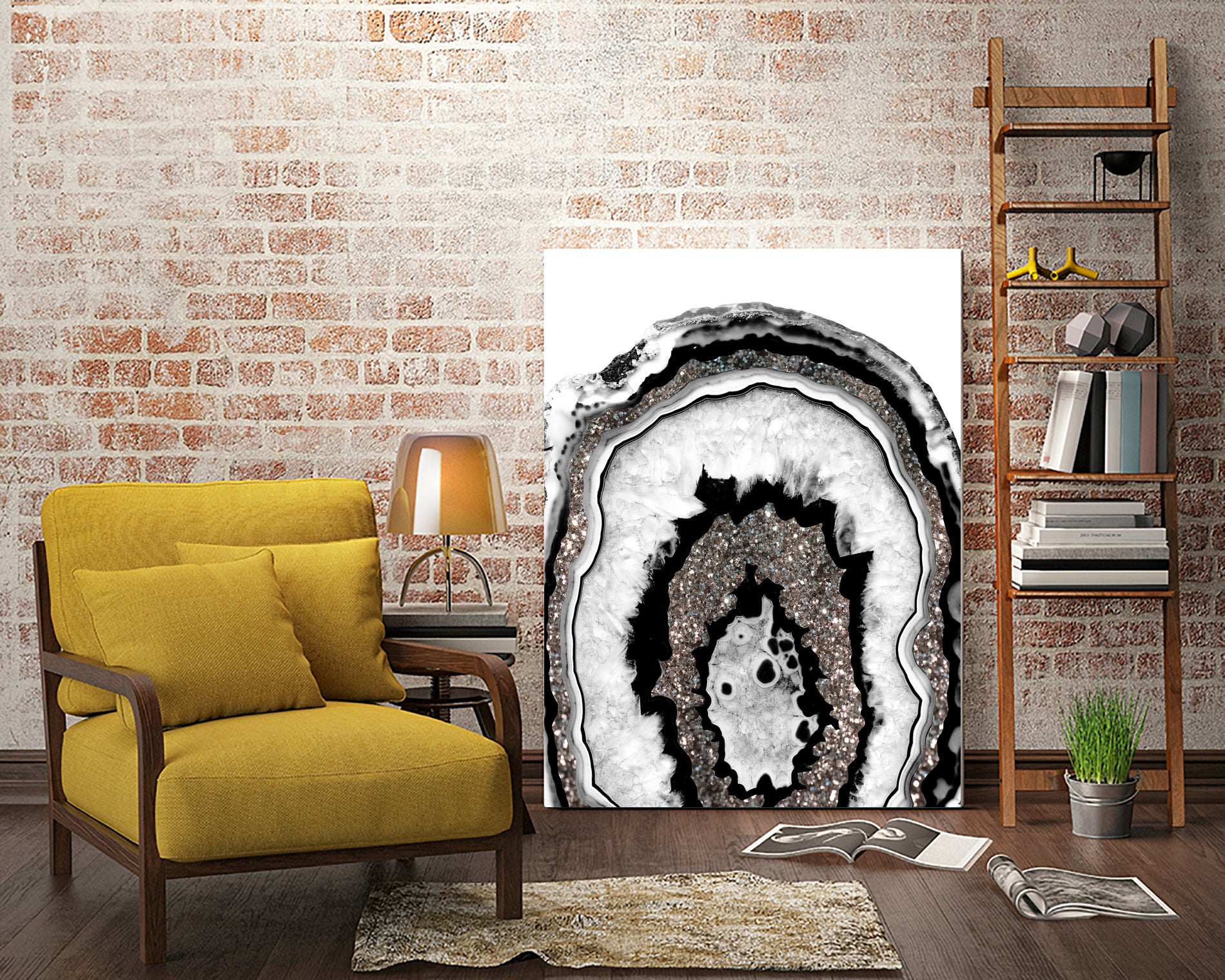 Gray Black White Agate with Silver Glitter #1a #gem #decor by Anita & Bella Jantz on GIANT ART - gray photo illustration