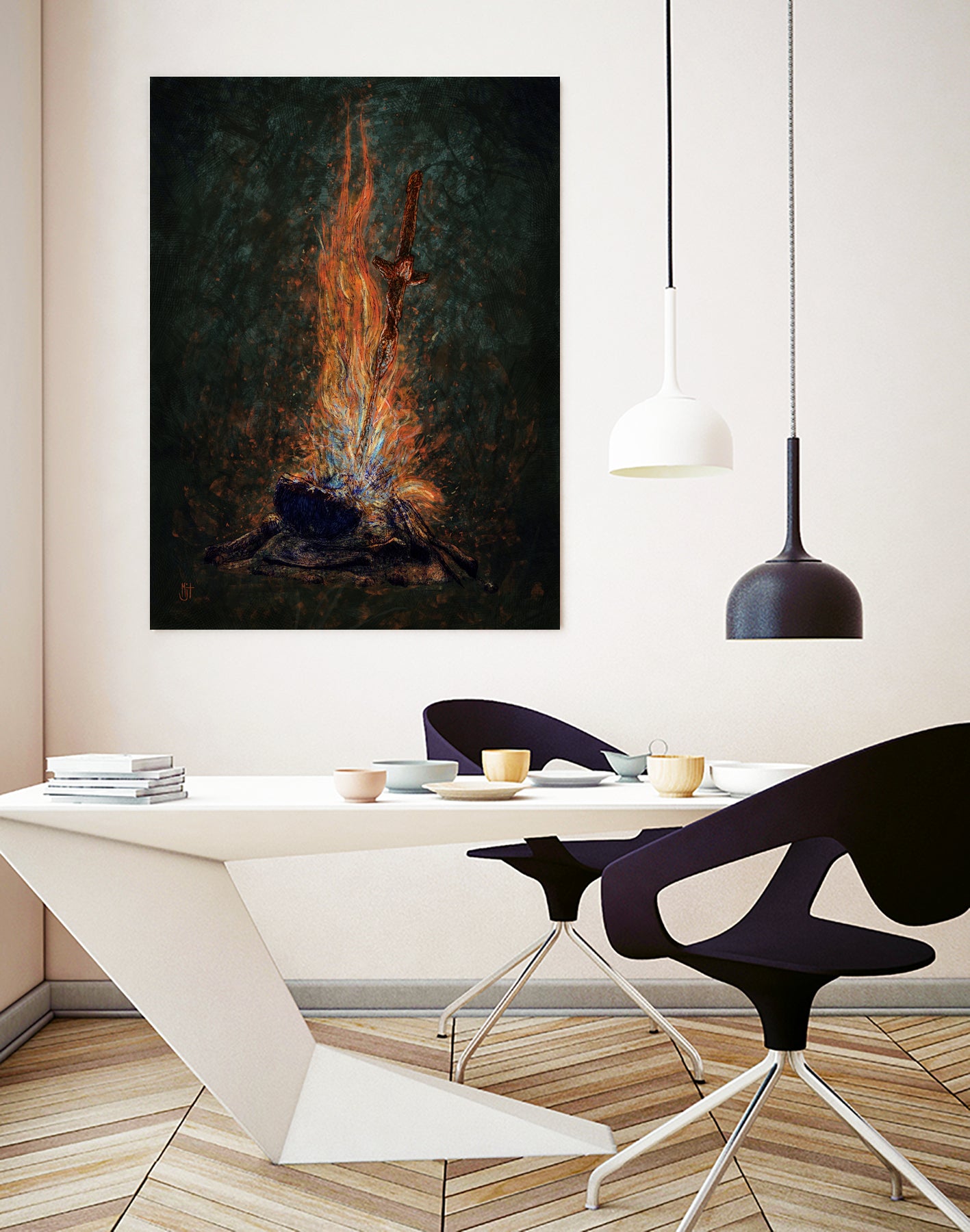 Bonfire of Souls by Matthew Trupia on GIANT ART - orange digital painting