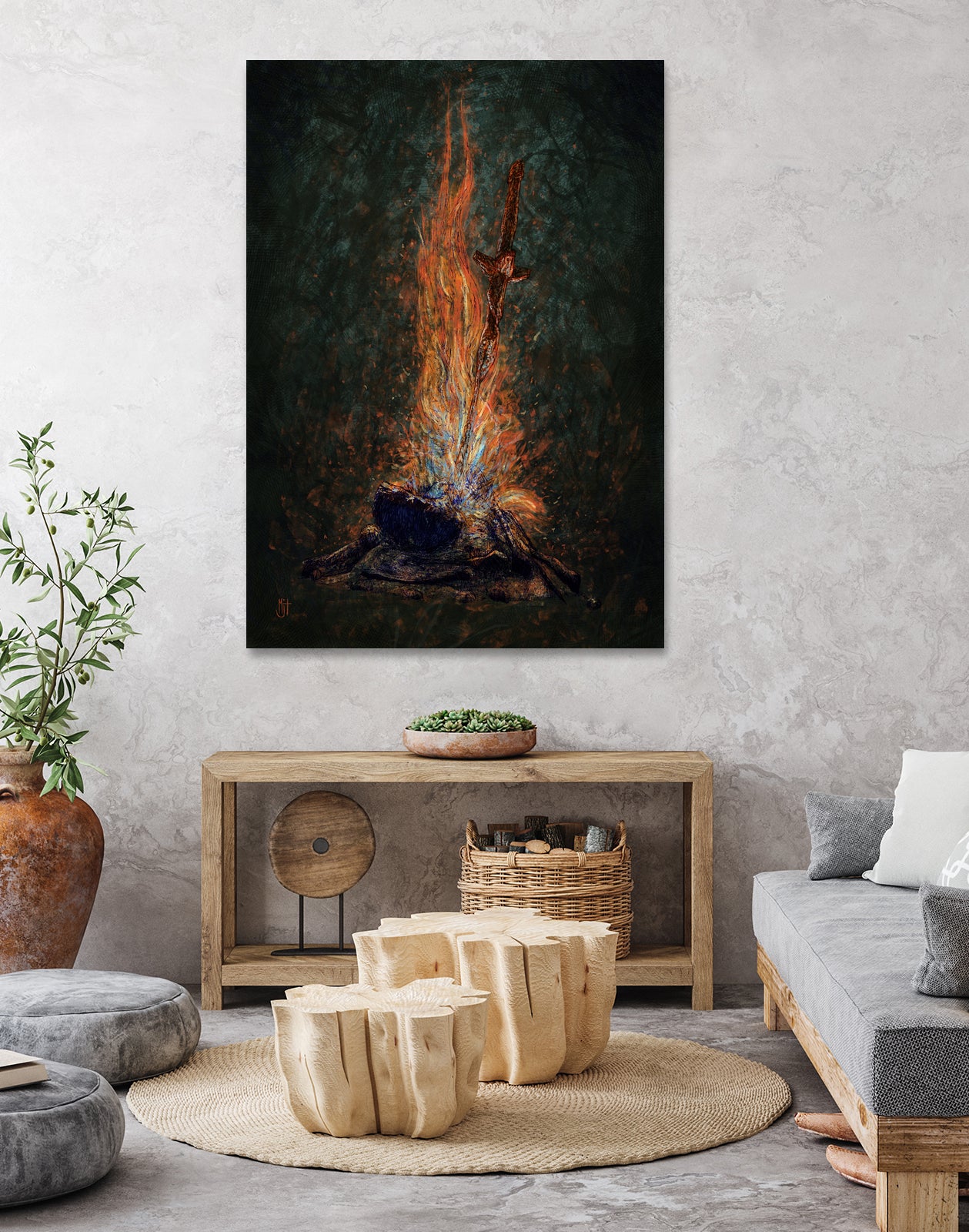 Bonfire of Souls by Matthew Trupia on GIANT ART - orange digital painting