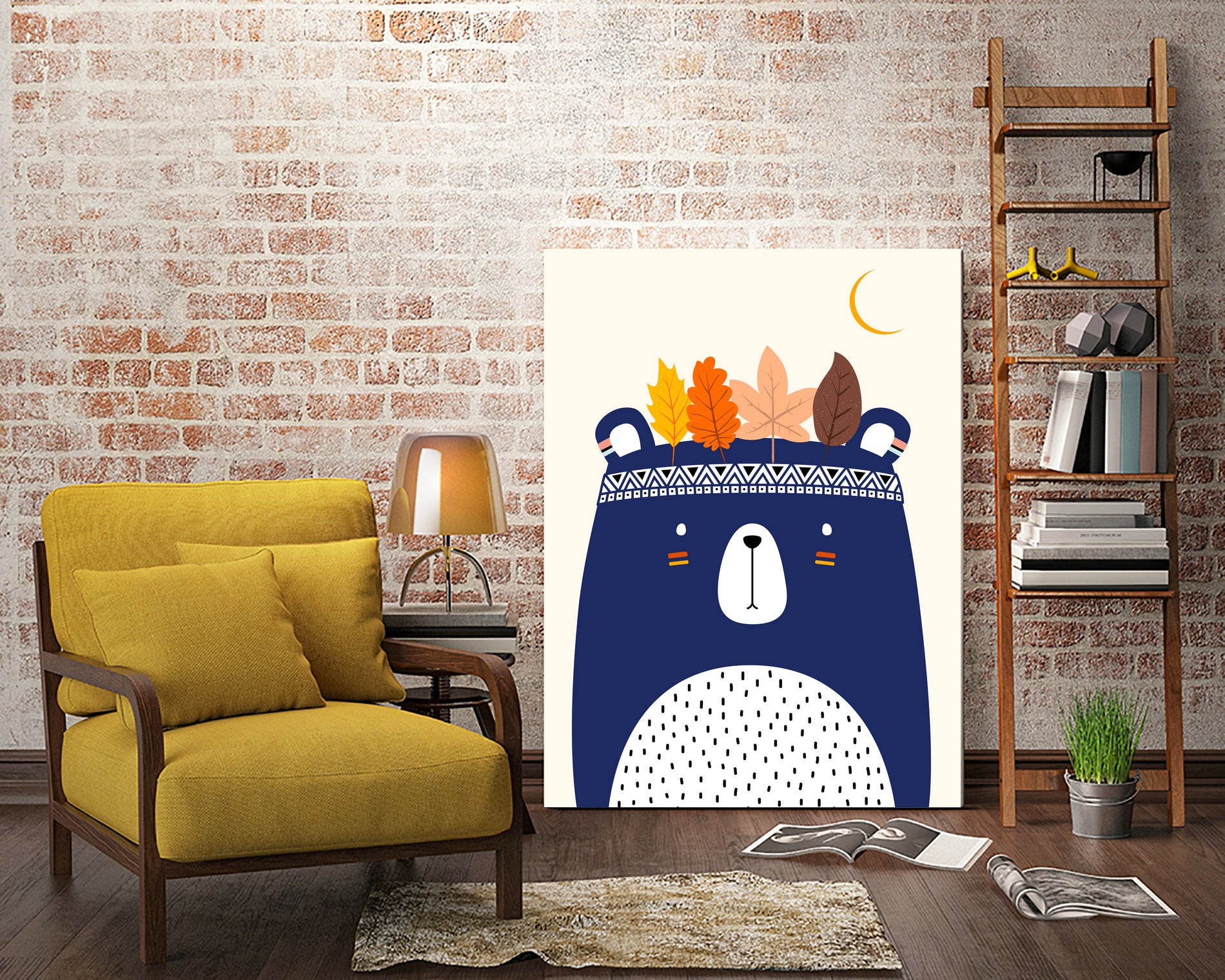 Brave Bear by Boris Draschoff on GIANT ART - blue digital drawing