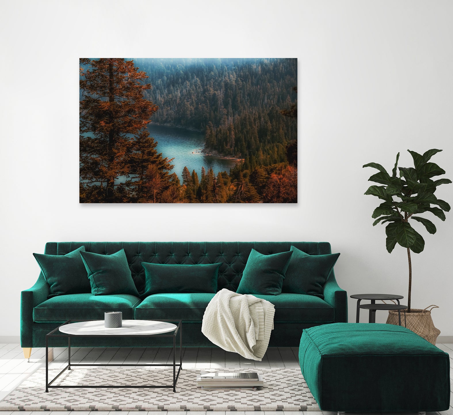 pine tree at Emerald Bay Lake Tahoe California USA by sutee monchitnukul on GIANT ART - red photo manipulation