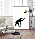 Chimpanzee and Banana Taped by Afif Quilimo on GIANT ART - white digital drawing