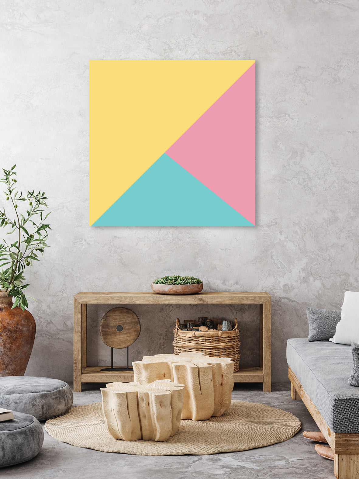 Modern Yellow and Blue Abstract by Rizwana khan on GIANT ART - yellow vector illustration