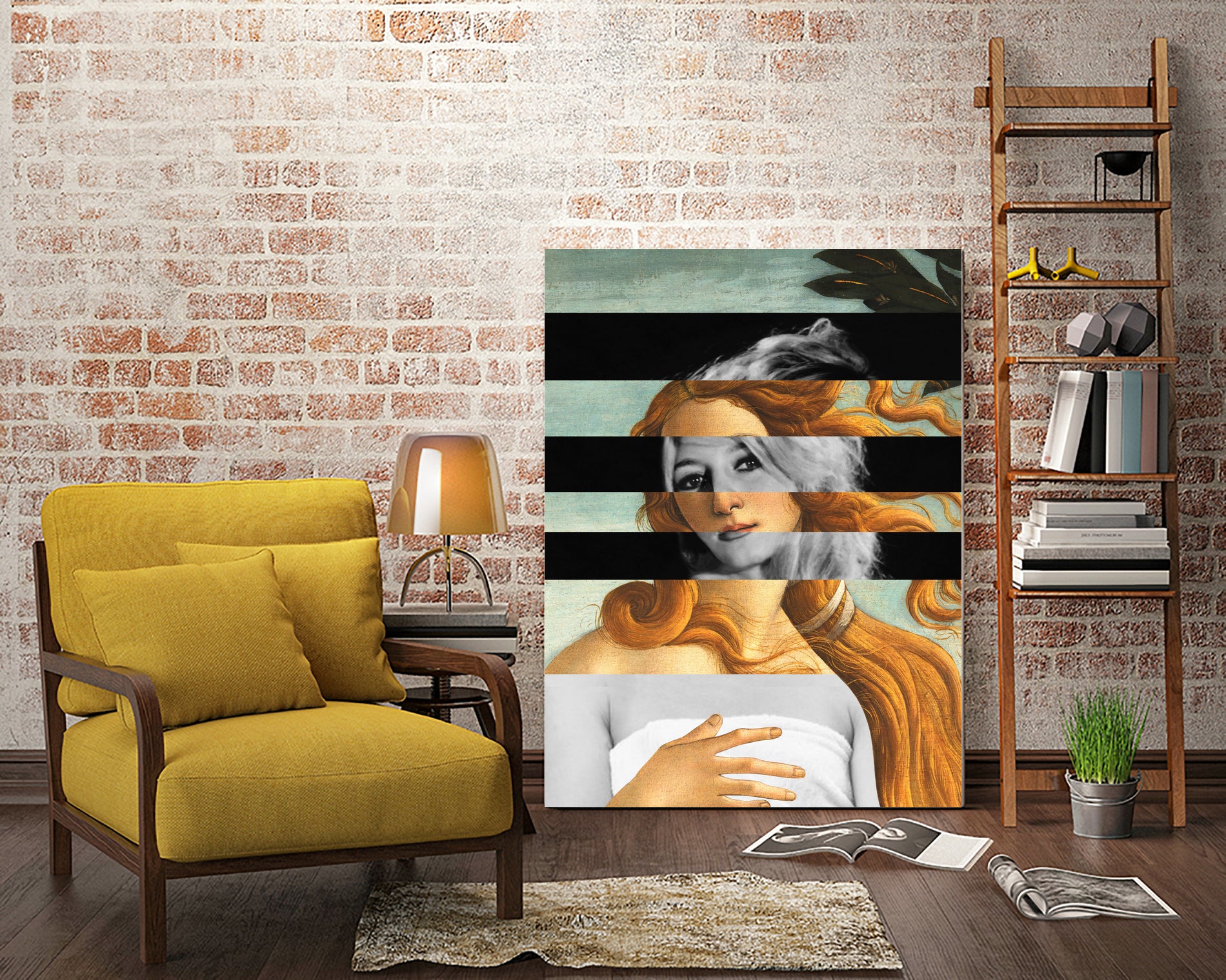 LA VENUS BLONDE - Pop Retro Collage, Mashup, Pop Art by Luigi Tarini on GIANT ART - gray photo manipulation