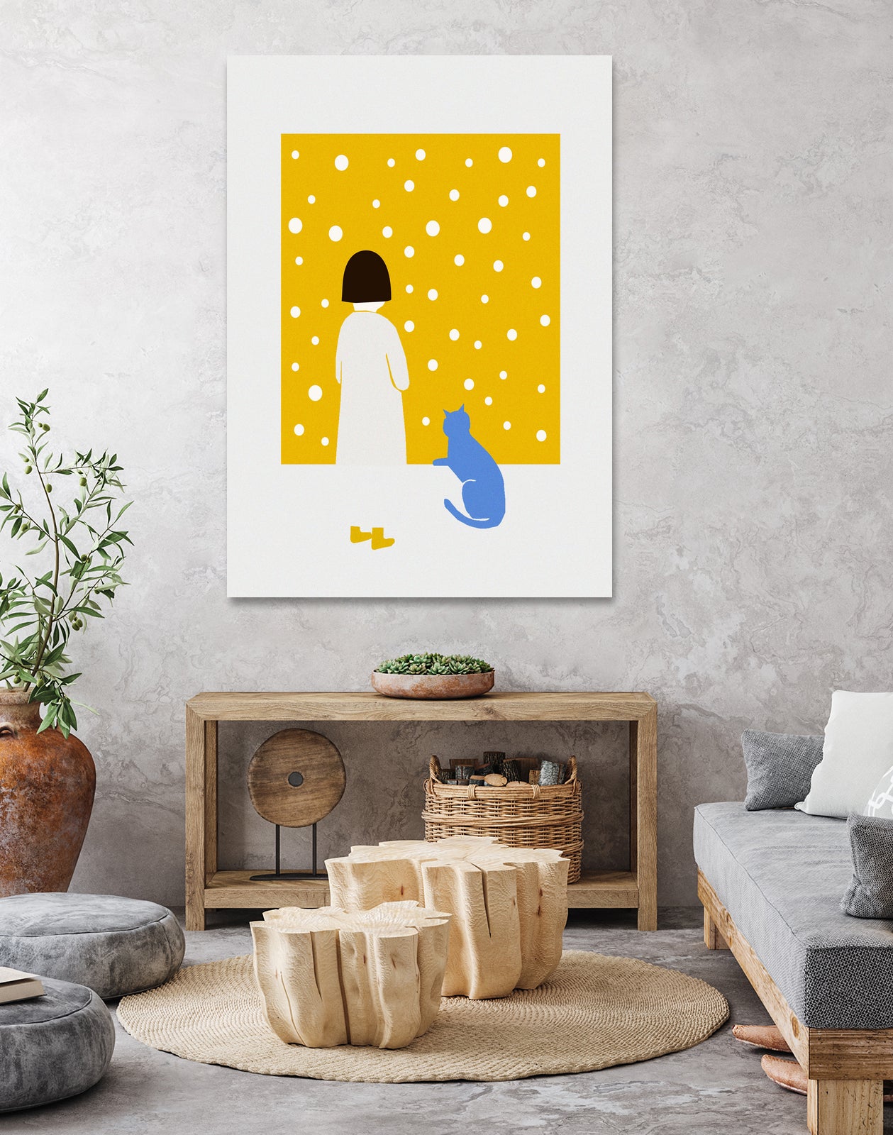 YELLOW WALL by MUHAMMED ENES YILMAZ on GIANT ART - yellow digital painting