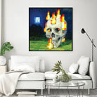 Minecraft Painting Skull on Fire by Javier Arrarte on GIANT ART - black game design