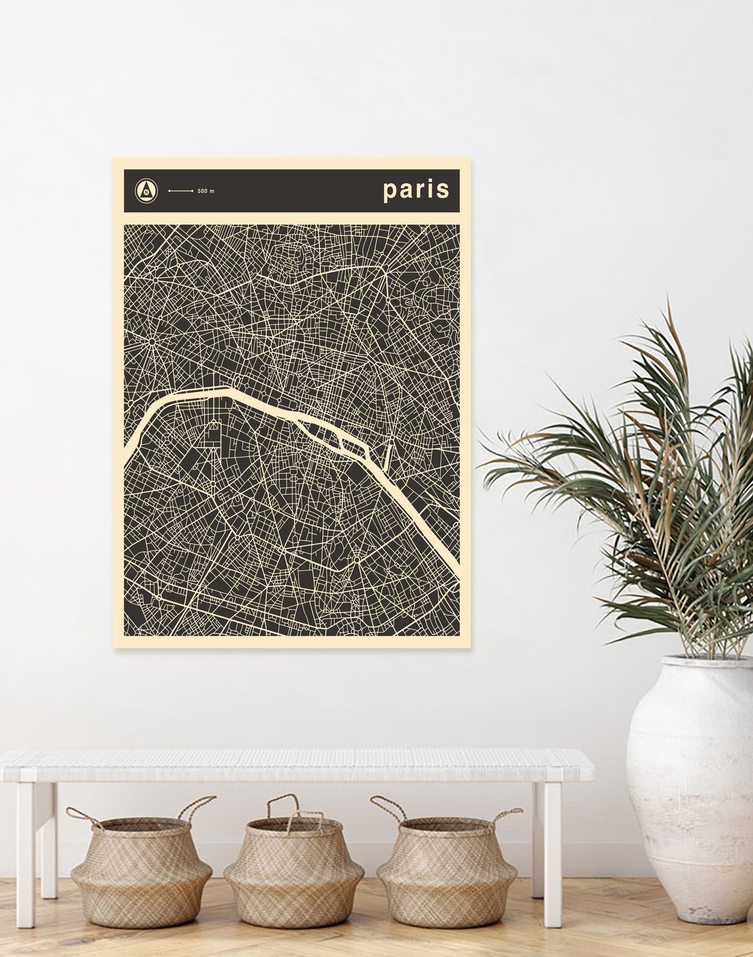 Paris Map 2 by Jazzberry Blue on GIANT ART - black vector illustration