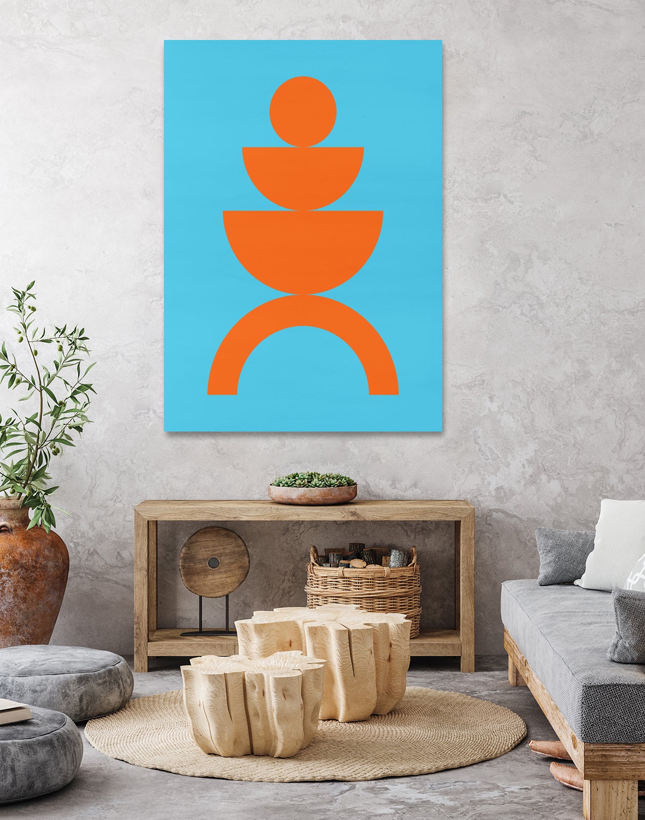 Vibrant shapes B by Vitor Costa on GIANT ART - orange digital painting