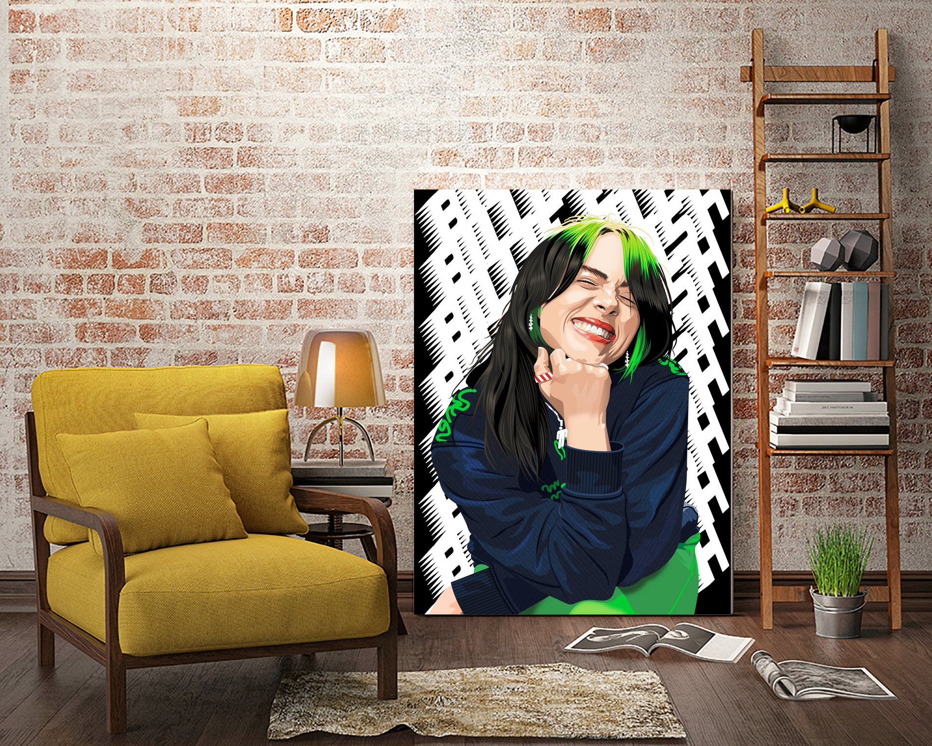 Billie "Smile" Eilish by Laksana Ardie on GIANT ART - red digital drawing