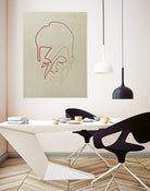 One line David Bowie by Christophe Louis on GIANT ART - orange digital drawing