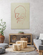 One line David Bowie by Christophe Louis on GIANT ART - orange digital drawing