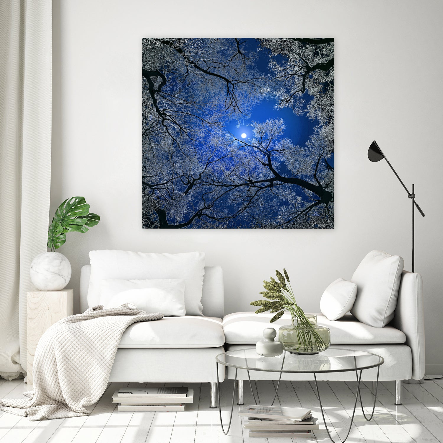 Moonlight Trees by Igor Zenin on GIANT ART - blue digital painting