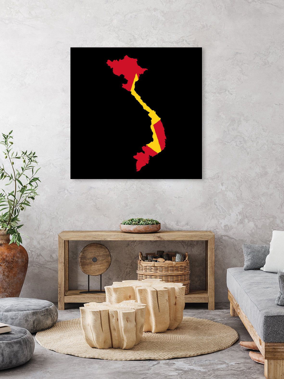 Vietnam Flag Map Drawing Line Art by erwin saputra on GIANT ART - white digital drawing