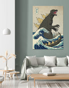 The Great Godzilla Off Kanagawa by Michael Buxton on GIANT ART - brown digital painting