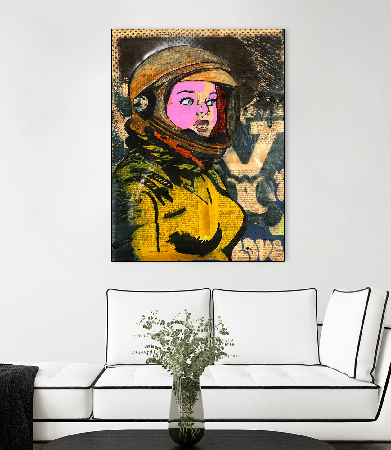 Astronaut | Graffiti  | Pop art | Street-art aesthetics by TULIO ALMEIDA on GIANT ART - orange mixed media