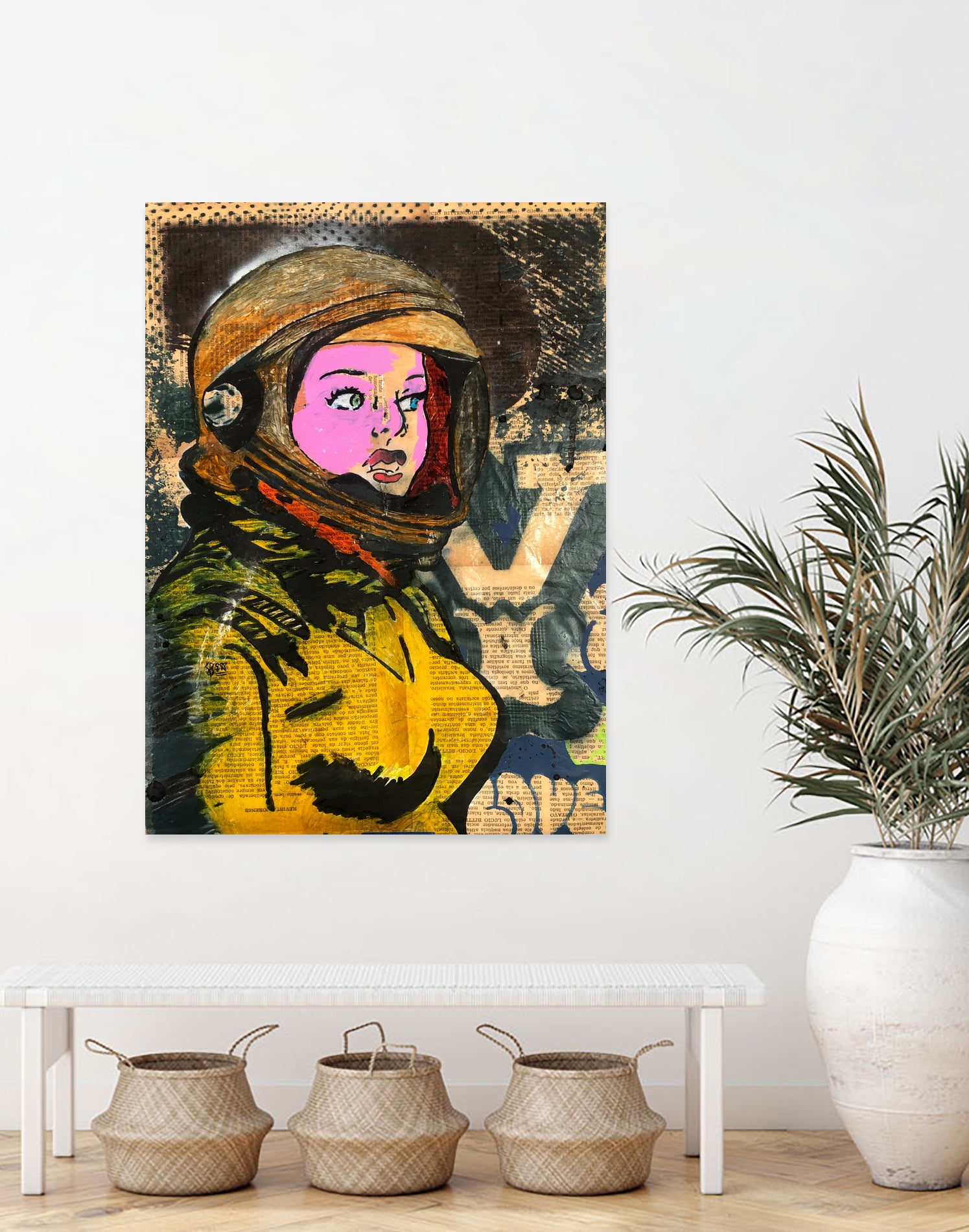Astronaut | Graffiti  | Pop art | Street-art aesthetics by TULIO ALMEIDA on GIANT ART - orange mixed media