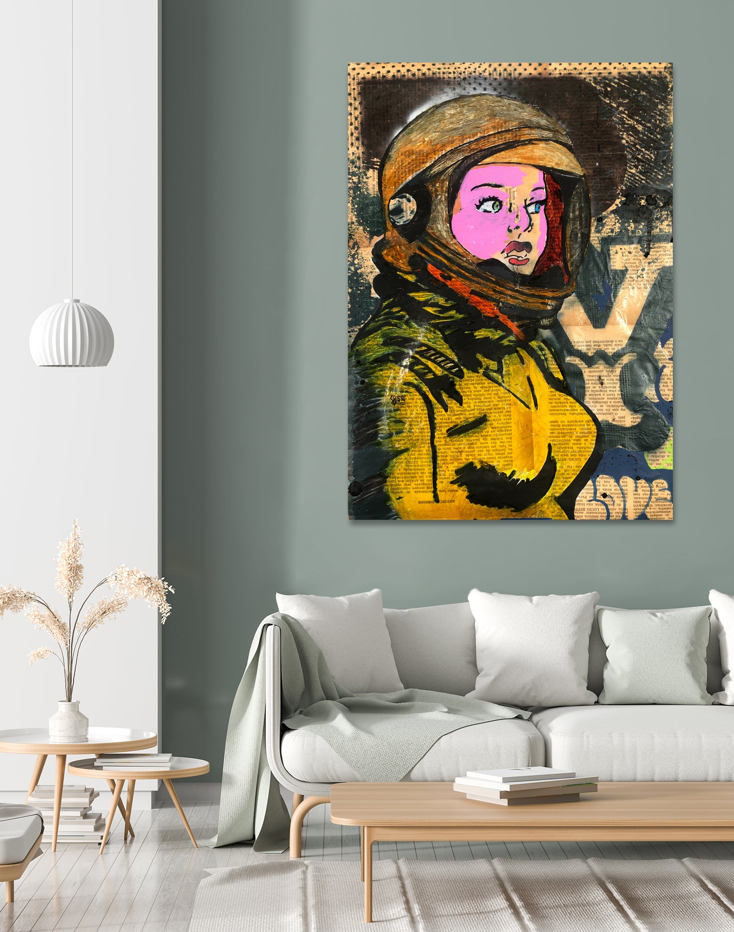 Astronaut | Graffiti  | Pop art | Street-art aesthetics by TULIO ALMEIDA on GIANT ART - orange mixed media
